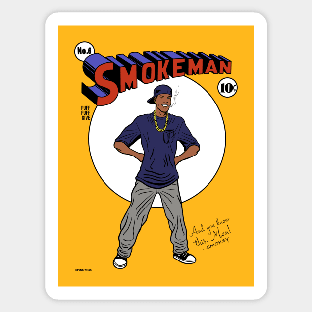 Smokeman Sticker by Peter Katsanis Art